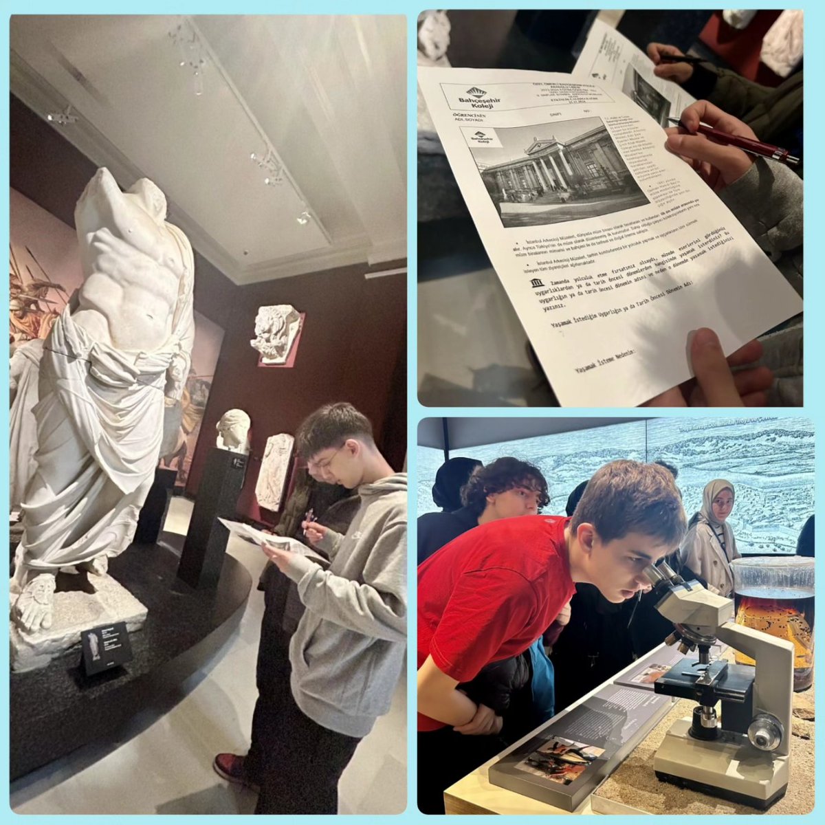 BkOmerli's tweet photo. Anadolu Lisesi 9.sınıf öğrencilerimiz ülkemizin en önemli tarihi eserlerini bünyesinde bulunduran İstanbul Arkeoloji Müzesi'ne yaptıklarıgezi ile zamanda yolculuk yaptılar.🏛️

#sırasende https://t.co/CWJqjEOhGA