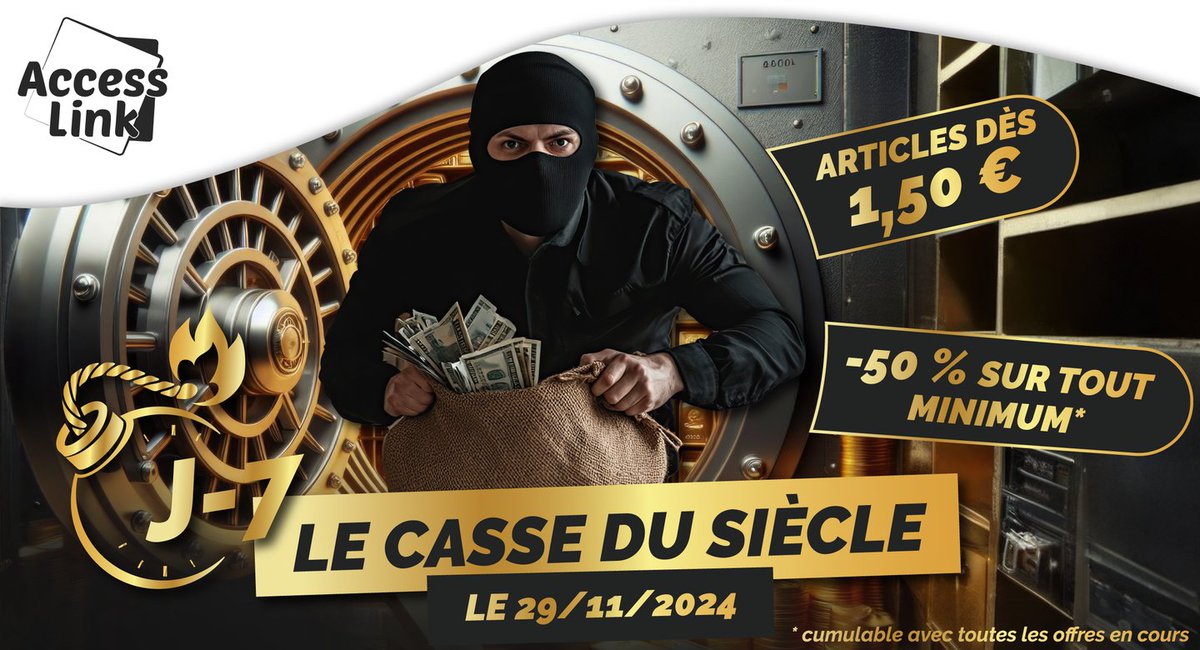 🔗 AccessLink - Backlinks dès 3 € 🔗 (@access_link) on Twitter photo 💥 BACKLINKS DÈS 1,50 € 💥
Uniquement le 29 novembre 2024
-50% minimum : préparez vite votre plan d’attaque pour profiter de cette PROMO HISTORIQUE ! 💰
Le braquage d’AccessLink.fr est imminent…
#BlackFriday #SEO #Netlinking 💥 BACKLINKS DÈS 1,50 € 💥
Uniquement le 29 novembre 2024
-50% minimum : préparez vite votre plan d’attaque pour profiter de cette PROMO HISTORIQUE ! 💰
Le braquage d’AccessLink.fr est imminent…
#BlackFriday #SEO #Netlinking