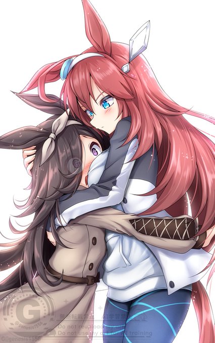 (Skeb依頼品)ライスシャワーを抱きしめるミホノブルボン 