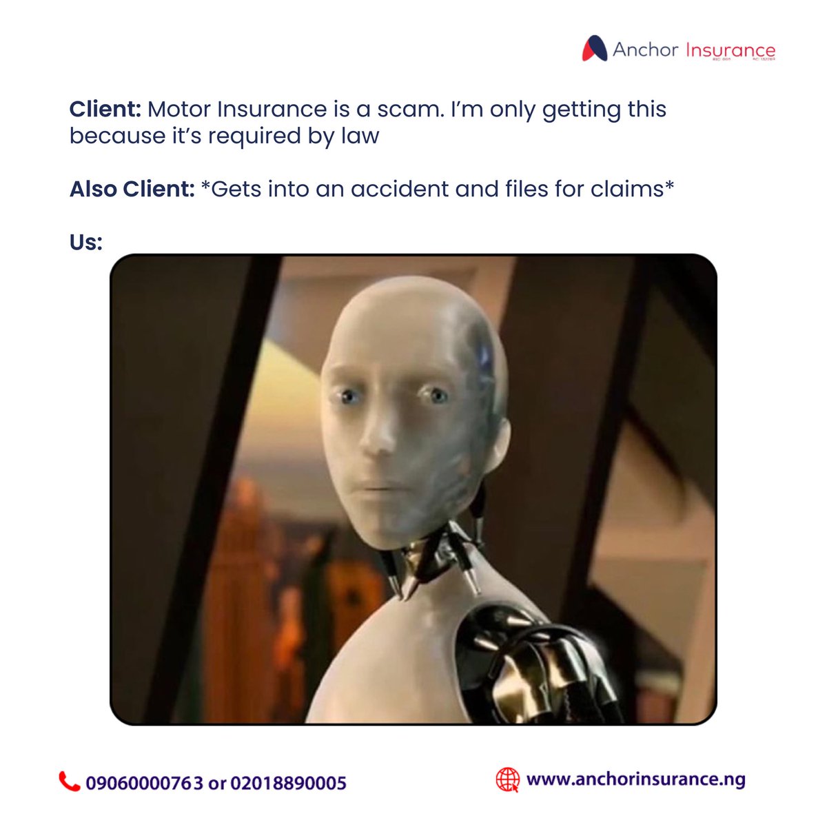 InsuredByAnchor's tweet photo. It’s Friday and this is on a lighter note but why do you not believe in insurance? We really want to know! 😫😫
Tell us in the comment section  👏.

#TGIF #Friday #TGIFriday #teslarobot #teslarobots #meme #insurance #insure #xtrends #Christmas2024 #slides #x #2024MAMA https://t.co/uWUZxwgEkj