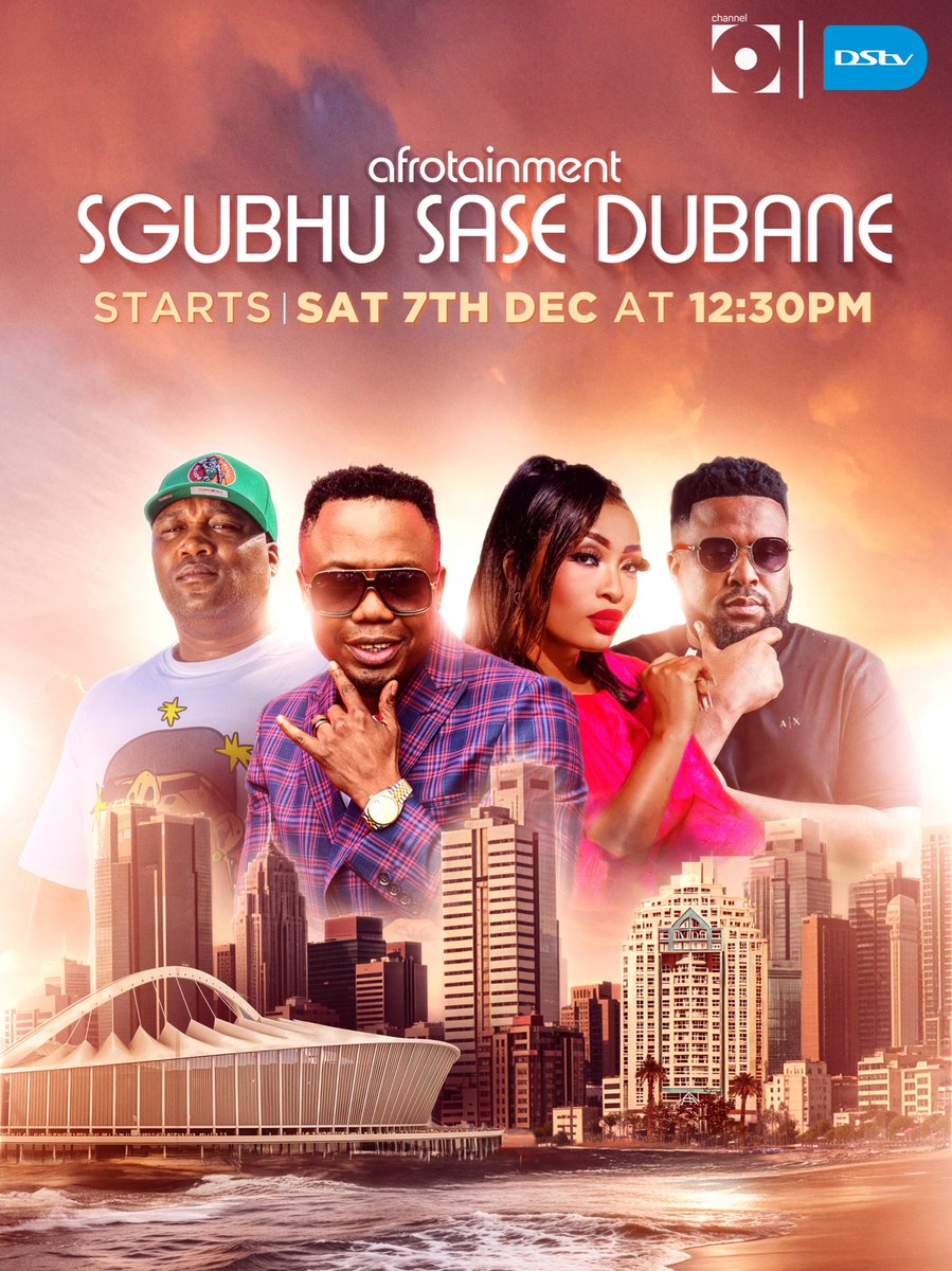 New Show Alert!📣

Durban’s finest take center stage in #SgubhuSaseDubane! Premieres on <a href="/ChannelOTV/">Channel O</a>, 7th of December. 📺 Featuring legends like <a href="/DJTira/">Makoya Bearings</a>, this is one for the culture!

Contact Ayanda Tikise: ayanda.tikise@dstvmedia.com for any ad inquiries. 

#ElevateToGreat
