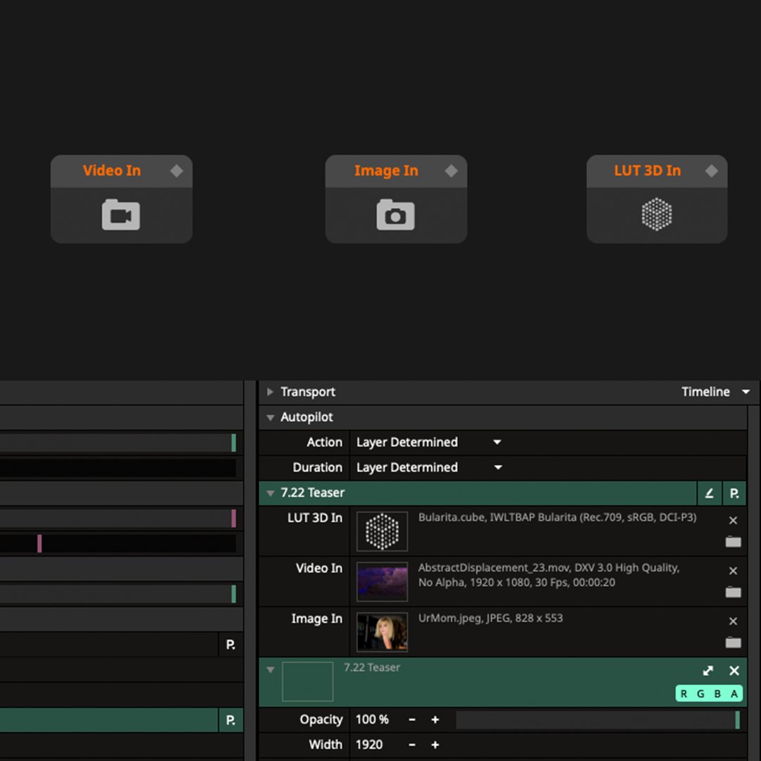 Resolume's tweet image. Resource Types are on their way to Resolume 7.22.

These new nodes and types allow you to create patches that can dynamically load resources like videos, images and LUTs.

#resolume
#vj
#update