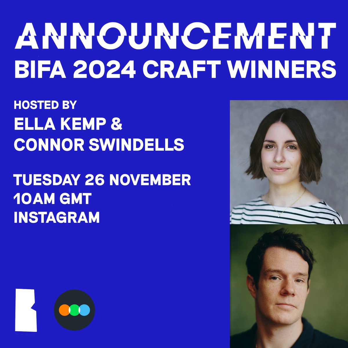 BIFA (@bifa_film) on Twitter photo Set those alarms ⏰ the BIFA 2024 Craft Winners reveal with Letterboxd is here.
Head to @bifa_film and <a href="/letterboxd/">Letterboxd</a> on Tues 26 Nov at 10am GMT as we celebrate film craft with co-hosts Ella Kemp and Connor Swindells.
Check out the nominees at bifa.film. Set those alarms ⏰ the BIFA 2024 Craft Winners reveal with Letterboxd is here.
Head to @bifa_film and <a href="/letterboxd/">Letterboxd</a> on Tues 26 Nov at 10am GMT as we celebrate film craft with co-hosts Ella Kemp and Connor Swindells.
Check out the nominees at bifa.film.