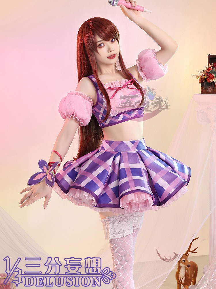 き*】様 三分妄想　紫吹蘭　アイカツ　パニエ付き 三分妄想 #アイカツ #コスプレ #紫吹蘭 三分妄想 アイカツ 紫吹蘭の