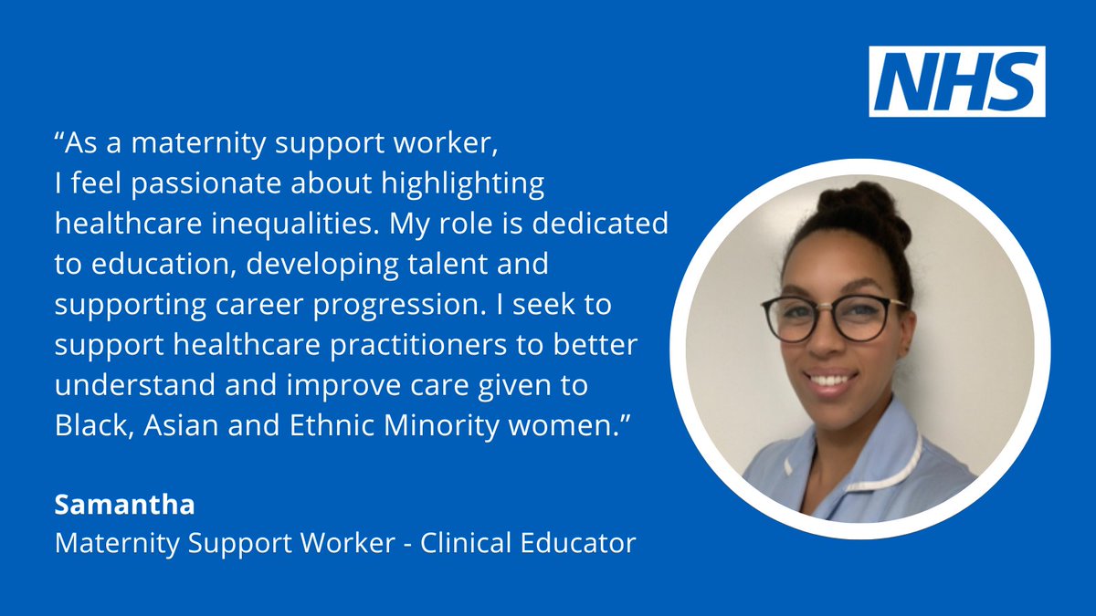 Today on #MSWCelebrationDay, we are celebrating Maternity Support Workers like Samantha @HHFTNHS for their vital role in the maternity team.
Samantha’s passion for tackling health inequalities led her to devise and deliver a maternity equity programme across her trust. #teamCNO