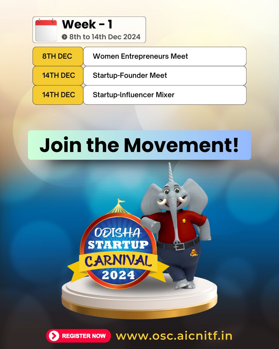 Odisha_Carnival's tweet image. Odisha Startup Carnival 2024 – Celebrating Connections &amp;amp; Collaboration! 

This year, OSC 2024 is all about creating vibrant spaces for communities to come together, share ideas, &amp;amp; build impactful relationships. #aicnalanda #osc