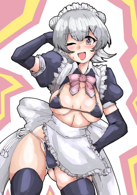 今日の日課はマイクロビキニメイド服こはるりです 