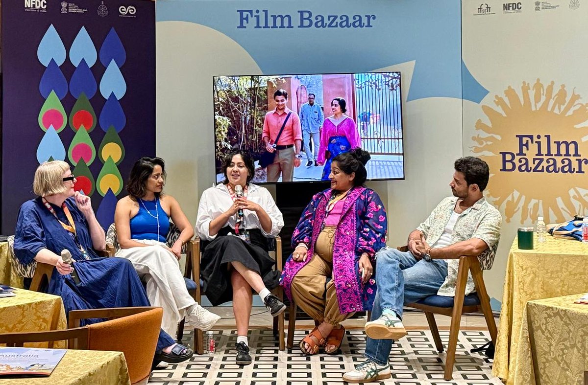 Australian Consulate General, Mumbai (@auscg_mumbai) on Twitter photo We talked about 🇦🇺 's ❤️ love affair with 🇮🇳 at <a href="/IFFIGoa/">International Film Festival of India</a> #FilmBazaar!
Fans got to hear from @SahanaGoswami <a href="/AkshayAjitSingh/">Akshay Ajit Singh</a> <a href="/MithilaGupta/">Mithila Gupta</a>, Mohini Herse, on their 🇦🇺- 🇮🇳 #collaboration experience while 📽️ the '4 years later' series
#AustraliaatIFFI We talked about 🇦🇺 's ❤️ love affair with 🇮🇳 at <a href="/IFFIGoa/">International Film Festival of India</a> #FilmBazaar!
Fans got to hear from @SahanaGoswami <a href="/AkshayAjitSingh/">Akshay Ajit Singh</a> <a href="/MithilaGupta/">Mithila Gupta</a>, Mohini Herse, on their 🇦🇺- 🇮🇳 #collaboration experience while 📽️ the '4 years later' series
#AustraliaatIFFI