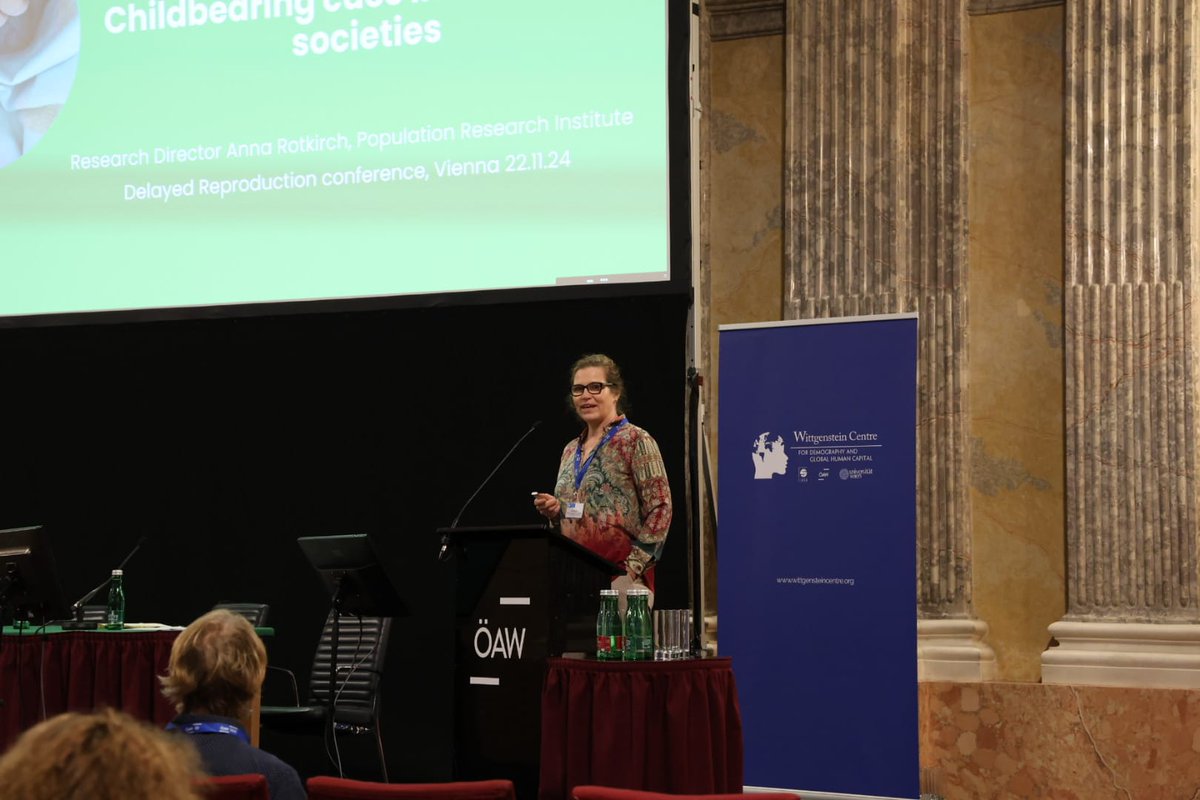 Wittgenstein Centre (@wicvienna) on Twitter photo Welcome back to Day 2 of the #latefert WIC Conference 2024 at <a href="/oeaw/">Austrian Academy of Sciences</a>! 🥳 Join us today for many great presentations of research!
Our second keynote speaker, <a href="/AnnaRotkirch/">Anna Rotkirch</a>, presents her keynote talk ‘I Think About It All the Time: Childbearing Cues in Low-Fertility Societies’. Welcome back to Day 2 of the #latefert WIC Conference 2024 at <a href="/oeaw/">Austrian Academy of Sciences</a>! 🥳 Join us today for many great presentations of research!
Our second keynote speaker, <a href="/AnnaRotkirch/">Anna Rotkirch</a>, presents her keynote talk ‘I Think About It All the Time: Childbearing Cues in Low-Fertility Societies’.
