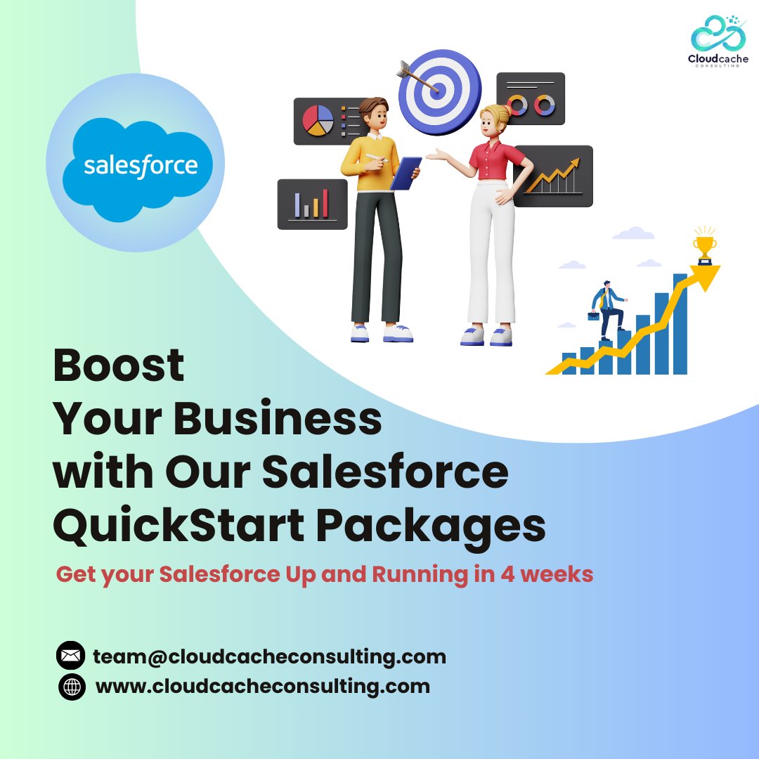 Cloudcachecon's tweet image. Looking to implement the power of #Salesforce quickly and effectively? Our Salesforce #QuickStartPackages are designed for fast and seamless implementation.
Visit Us: bit.ly/3ANi4bD
#salesforcecrestpartner #salesforcequickstart #salesforcequickstartpackages