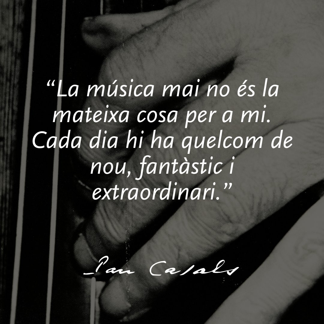Avui celebrem #SantaCecília, patrona de la música 🎵🎻 I recordem aquestes paraules de #PauCasals: