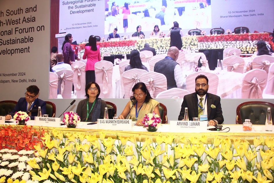 drarvindkumar1's tweet photo. I highlighted that Countries can tackle #marinepollution through a combination of regulatory, #economic, #technological, and community-based measures. First they have to strengthen legislation on #SUPs, #microplastics and other pollutants, enforcing penalties to help ensure compliance. To ensure data availability countries need to strengthen national statistical systems, invest in monitoring #infrastructure, and standardize data collection methods.

It was a pleasure to be the lead presenter on #SDG14- Life Below Water on 13th November 2024 at the 8th Eighth South and South-West Asia Sub Regional Forum on #SustainableDevelopment organised by UN Economic and Social Commission for Asia and the Pacific-ESCAP South and South-West Asia Office (ESCAP-SSWA) in collaboration with Niti Aayog, Government of India & RIS  from 12-14th November 2024 at Bharat Mandapam.

@UNESCAP @SSWA_UNESCAP @IndiaWaterFoun1 @RIS_NewDelhi @NITIAayog @sshwetatyagi