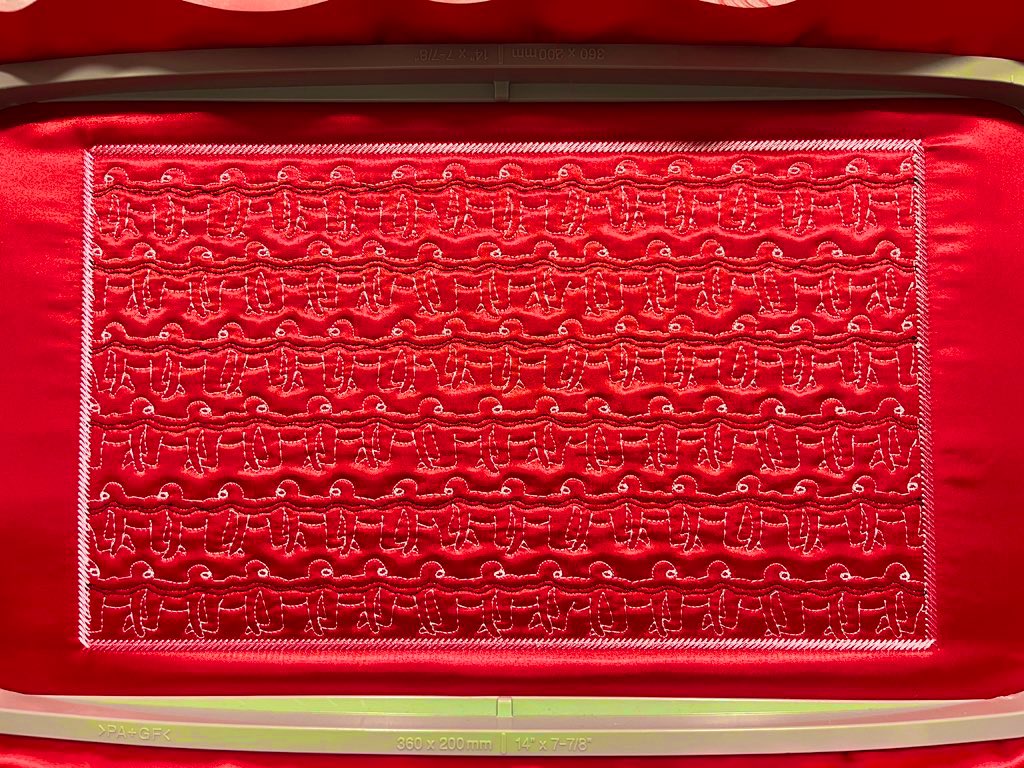 つなげてみたい 
キルティング生地つくってみた