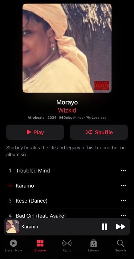 169viewz's tweet photo. #Morayo by Wizkid is here, and it’s everything we hoped for! A beautiful tribute that hits right in the feels. 🎶 #Wizkid #AlbumOut https://t.co/P5eRH4Xlbo