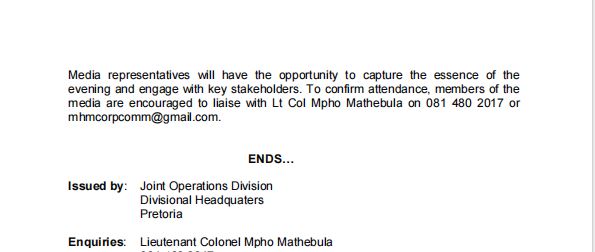 SANDF_ZA's tweet photo. MEDIA ALERT || 22 November 2024 || South African National Defence Force Re-Launches The Goodwill Parcel Project Through The Gala Dinner At Saint George’S Hotel And Convention Centre: 22 November 2024.
#SANDF
#JointOperationsDivision
#GoodwillParcelProject https://t.co/TvWxyuwFyL
