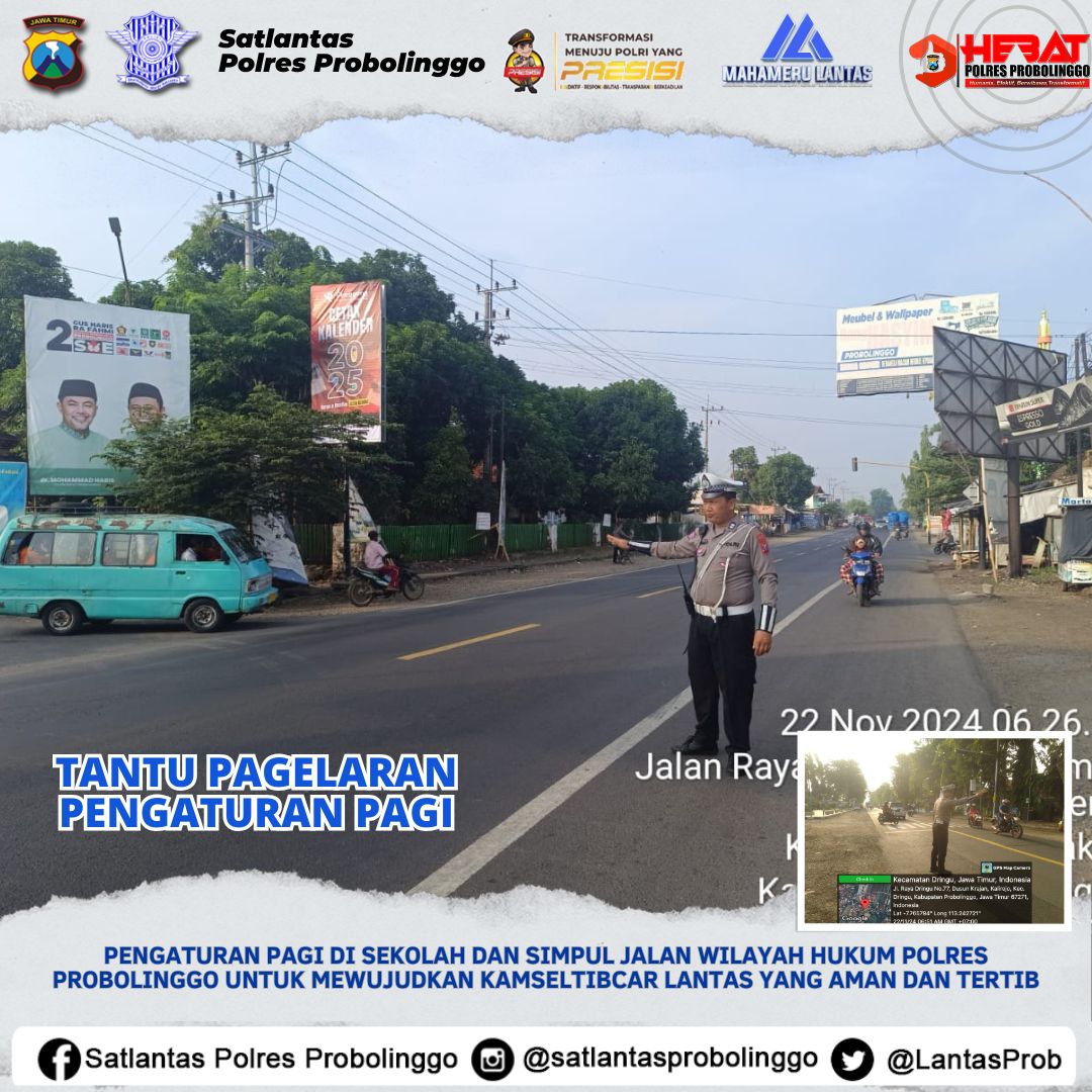 LantasProb's tweet image. Pengaturan Pagi sebagai wujud pelayanan masyarakat pada pagi hari guna tetap tercipta situasi Kamseltibcarlantas yang aman dan kondusif
#ditlantaspoldajatim
@DivHumas_Polri
@NTMCLantasPolri
@RTMCJatim
@HumasPoldaJatim
@infoprobolinggo
@GoProbolinggo