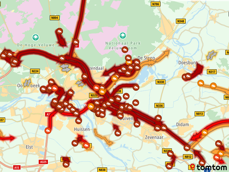 ANWBverkeer's tweet photo. De files rond Arnhem zijn nog niet helemaal opgelost.
#A12 #A50 #N325 #A348 https://t.co/Vm35Ab3rNu