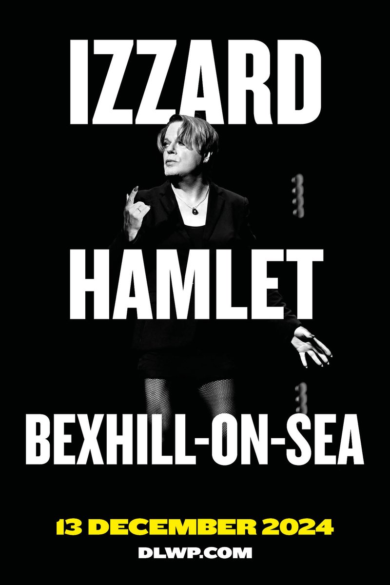 ON SALE NOW📣

EDDIE IZZARD: HAMLET
Friday 13 December, 7.30pm
Tickets: £30
FOLLOWING HER CRITICALLY ACCLAIMED, TRIPLE-EXTENDED NEW YORK, CHICAGO AND LONDON RUN, EDDIE IZZARD BRINGS HER SOLO PERFORMANCE OF SHAKESPEARE’S ‘HAMLET’ TO THE DE LA WARR PAVILION
dlwp.com/event/eddie-iz…