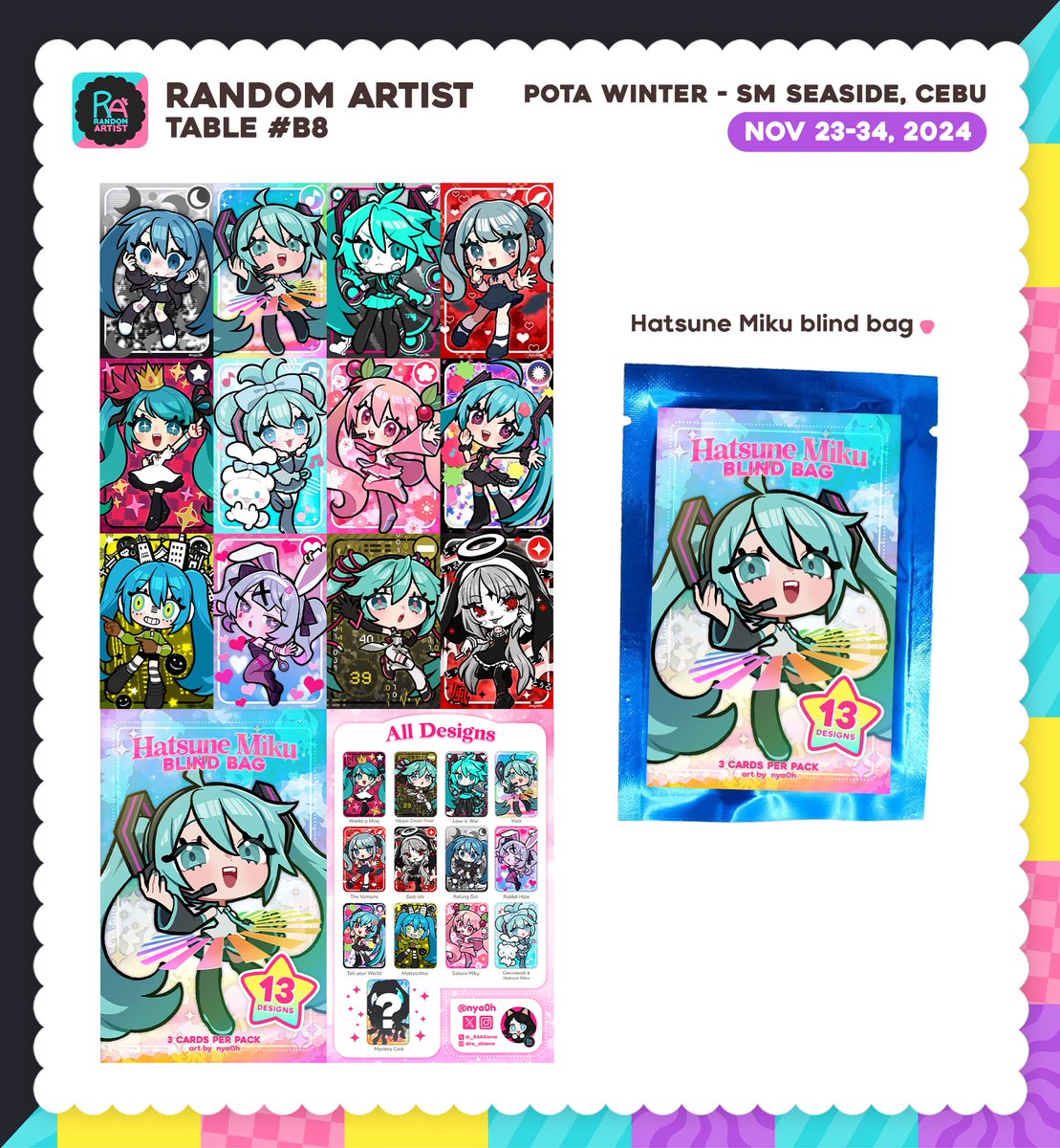 Kumusta, to our Cebuano Friends!!! 

We are happy to announce that we are a part of #PoTAWinterCebu 🐋
Here’s our merch catalog ✨
Feel free to drop by, See you there!! 🌻

✨ Table # B-8
🌟 Patrons of the Art Winter Cebu🌟
📌 SM Seaside Cebu 
🗓️ November 23-24 2024

(1/6)