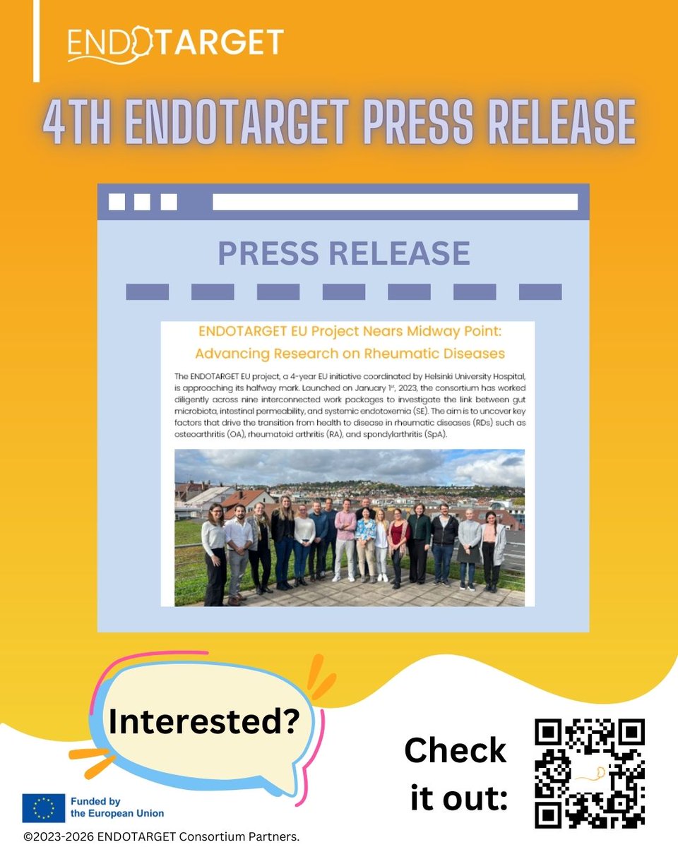 ENDOTARGET (@endotarget_eu) on Twitter photo π We're thrilled to announce that the <a href="/ENDOTARGET_EU/">ENDOTARGET</a> Project has almost completed project-halftime!
We've just released our 4th press release, highlighting the incredible milestones that have been achieved by now! ππ
πβ‘ endotargetproject.eu/communication-β¦ π We're thrilled to announce that the <a href="/ENDOTARGET_EU/">ENDOTARGET</a> Project has almost completed project-halftime!
We've just released our 4th press release, highlighting the incredible milestones that have been achieved by now! ππ
πβ‘ endotargetproject.eu/communication-β¦