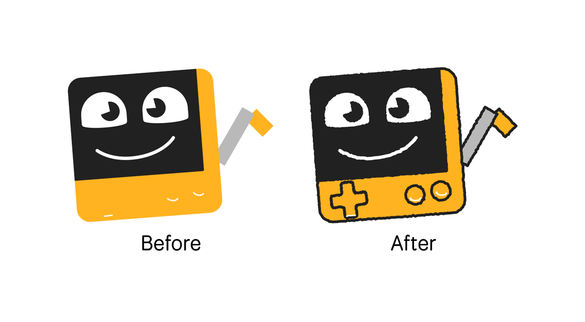 andyngo's tweet photo. Could be a niche use case, but would anyone be interested in a @figma plugin that applies a hand-drawn/scribbled look to vector shapes? Made this for another project with the help of Claude—definitely beyond my coding abilities otherwise.

Here's a WIP demo featuring @playdate: https://t.co/JkMTwob4Wz