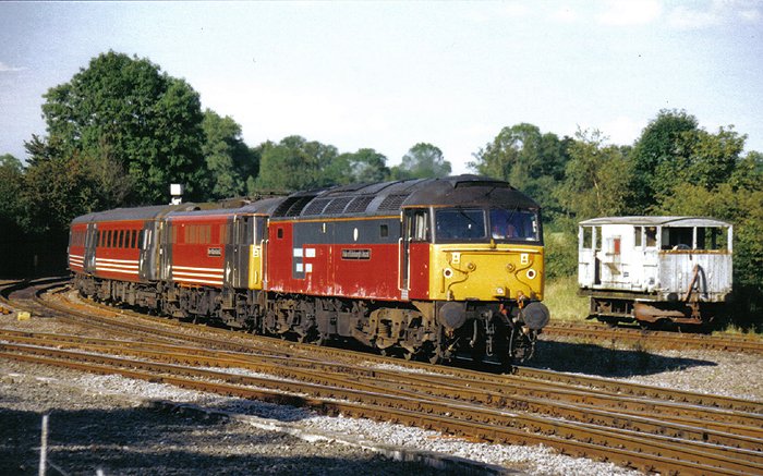 22yrs ago 47727 / 86260 passing Whitacre Jct with a weekend drag from Nuneaton to Birmingham New St on 13/07/02. Lovely old brake van in the background. 
<a href="/NuneatonRailway/">NuneatonRailwayCircle</a> <a href="/SalopianLyne/">Richard Bywater</a> 
#trainspotting #class47 #class86