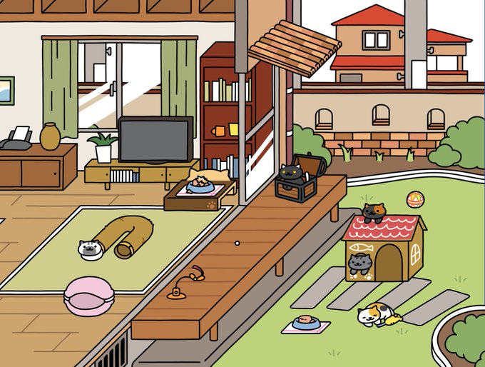 にわさきに遊びにきてね!→※アプリを持っていない人はこちら→ねこあつめ #ねこあつめ2 