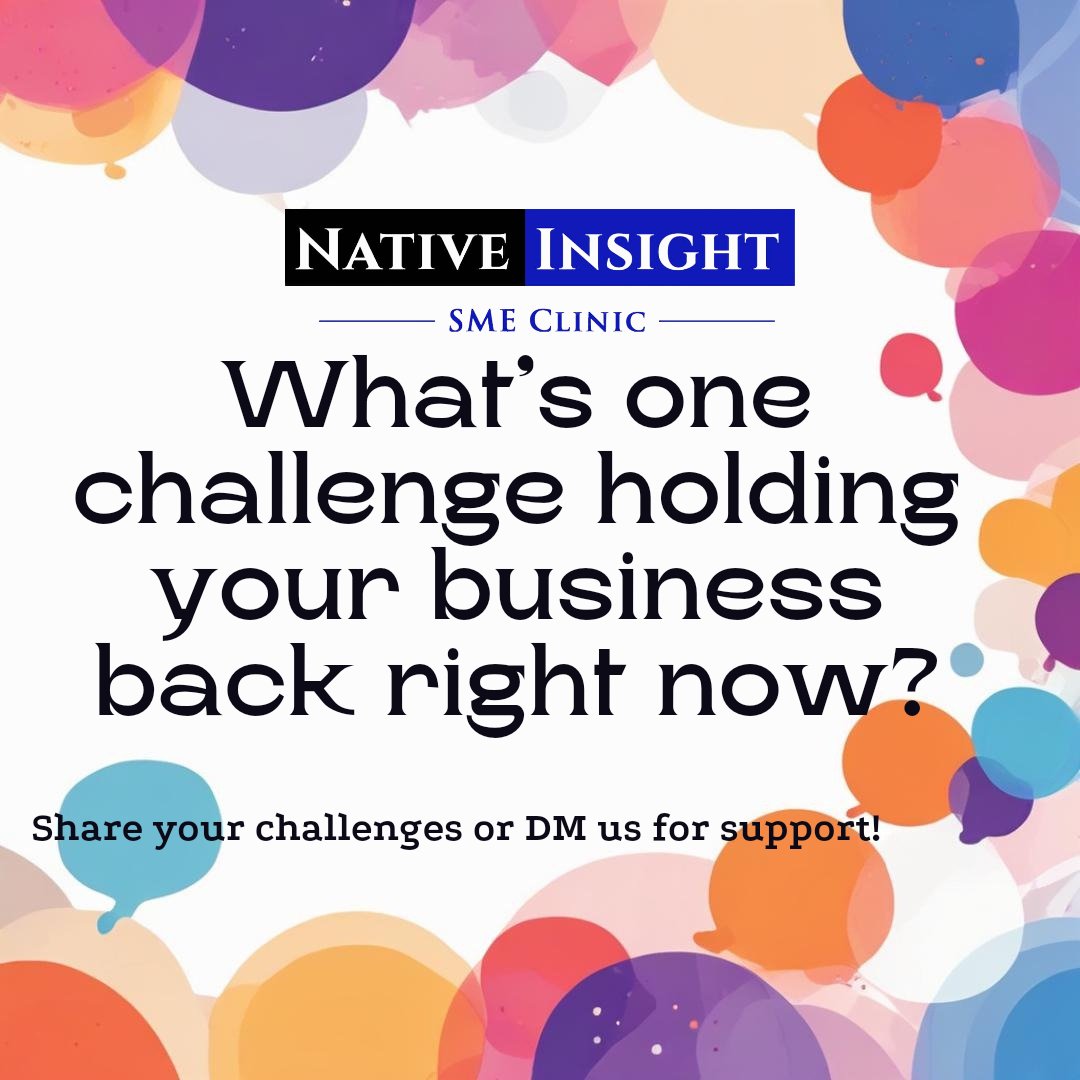 nismeclinic's tweet image. What’s one challenge holding your business back right now? 

Share below or send us a message, and let’s discuss how NI-SME Clinic can help.

#EngagementFriday #nismeclinic
#SmallBizTips