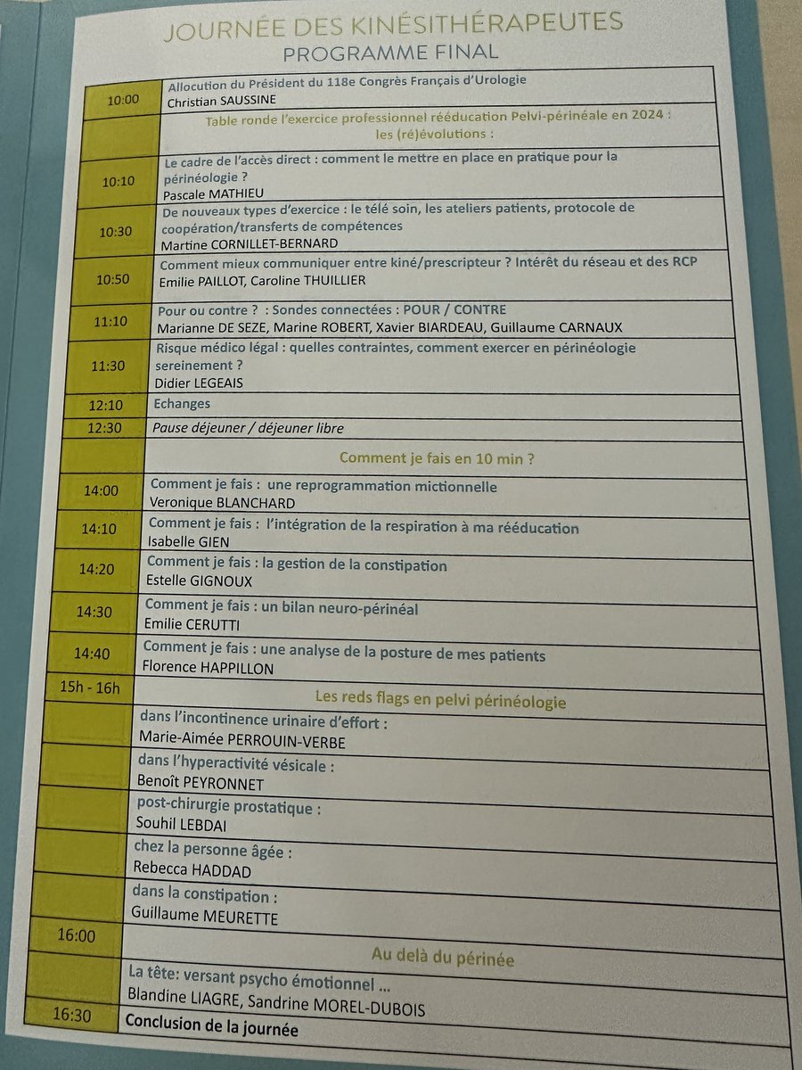 thuillier caroline (@thuilliercarol3) on Twitter photo ⭐️Début de la journée des kinésithérapeutes au #CFU2024 ⭐️un programme riche autour des pratiques que nous partageons en pelvi-perineologie <a href="/AFRePP/">Asso française rééducation en pelvi-périnéologie</a> <a href="/AFUrologie/">Association Française d'Urologie - AFU</a> ⭐️Début de la journée des kinésithérapeutes au #CFU2024 ⭐️un programme riche autour des pratiques que nous partageons en pelvi-perineologie <a href="/AFRePP/">Asso française rééducation en pelvi-périnéologie</a> <a href="/AFUrologie/">Association Française d'Urologie - AFU</a>