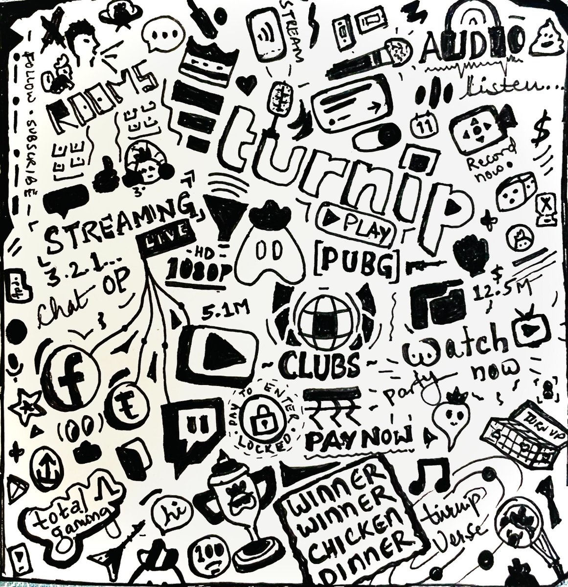 Shivansh Singh (@11shivansh) on Twitter photo I've been a doodle enthusiast since I was 9, but things got serious when I saw <a href="/rasagy/">Rasagy Sharma</a> take live notes at <a href="/DesignUpConf/">DesignUpConf</a> in 2017. Inspired, I’ve been sketching my notes ever since! ✍️
I've been thinking of doodling <a href="/turnip_live/">Turnip.gg</a> for a while now and it's done! ☮️
#doodleart I've been a doodle enthusiast since I was 9, but things got serious when I saw <a href="/rasagy/">Rasagy Sharma</a> take live notes at <a href="/DesignUpConf/">DesignUpConf</a> in 2017. Inspired, I’ve been sketching my notes ever since! ✍️
I've been thinking of doodling <a href="/turnip_live/">Turnip.gg</a> for a while now and it's done! ☮️
#doodleart