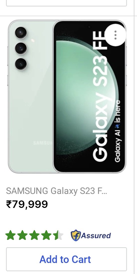 Sychotix's tweet image. Dear @SamsungIndia ,
What is the sactity of your MRP when something sold for 80K today morning becomes 35K in same day afternoon. Yesterday it was 32K.
Which company earns 70% profit on its products?
#samsungS23FE