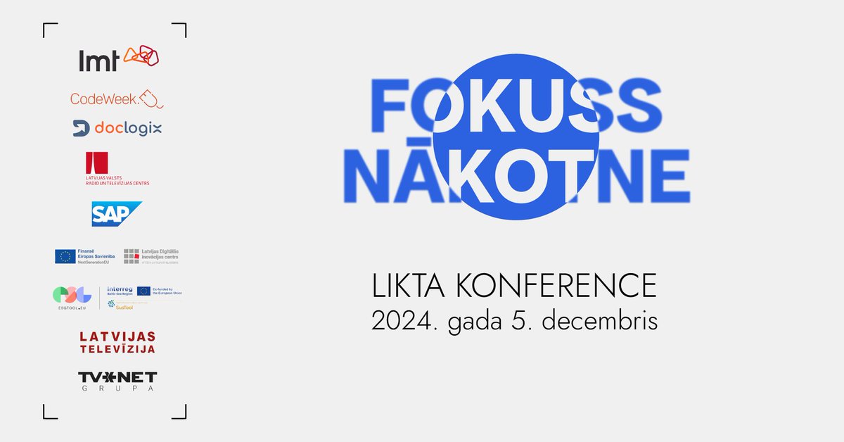 📢5. decembrī plkst.12:30 Mūzikas namā “Daile” notiks LIKTA konference "FOKUSS.NĀKOTNE".
❗Aicinām reģistrēties konferencei LIKTA mājaslapā: likta.lv/likta-konferen… ,  kur iespējams iepazīties arī ar pasākuma programmu. Dalība konferencē iespējama gan klātienē, gan attālināti.