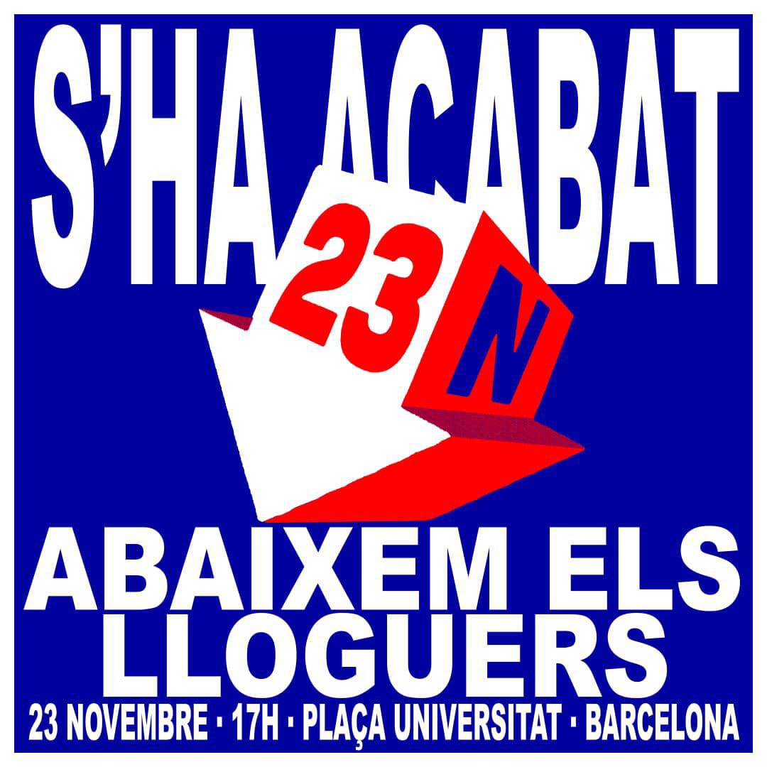 notoquislatecla's tweet photo. Davant una situació insostenible d' impossibilitat d' accedir a un habitatge digne, és moment de dir prou. Abaixem els lloguers.
Punt de trobada del bloc feminista 16' 45h a Gran Via 592.
#23N https://t.co/lMF0EpPsx0