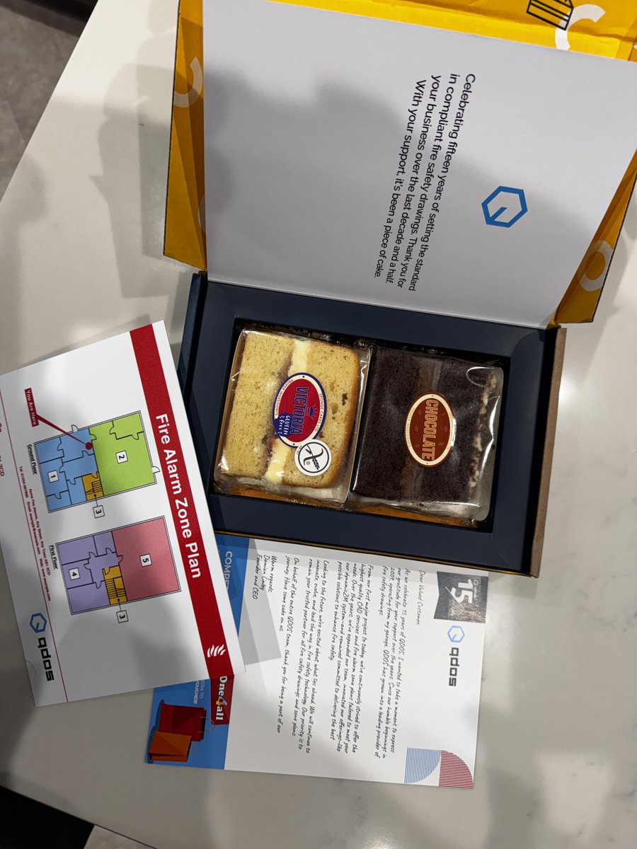 dtectsecurity's tweet photo. We’d like to extend a huge congratulations to @QDOSCAD for celebrating their 15th anniversary!
We were delighted to receive a thoughtful package from QDOS to mark the occasion, complete with some delicious cake – thank you so much for the treat! https://t.co/PybO2R0MHK
