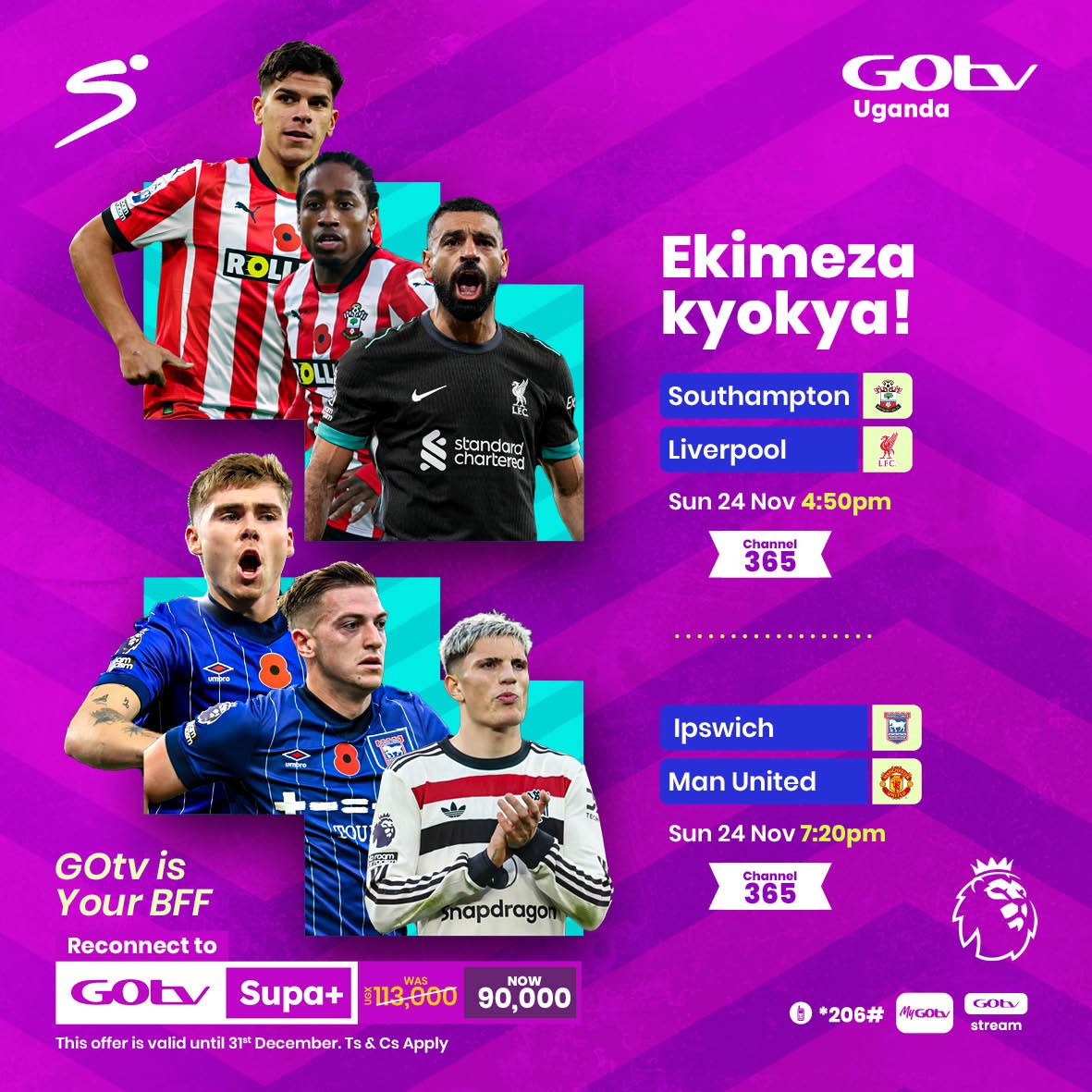 bamwinejnr's tweet image. Premier League is so back 👏
Gear up for an exciting weekend of EPL action.

Catch all the games with your crew by upgrading to GOtv Supa+ for just 90K. Upgrade now on MyGOtv App: mygotv.onelink.me/JpWQ/epl3

#GOtvIsYourBFF
#GOtvStream