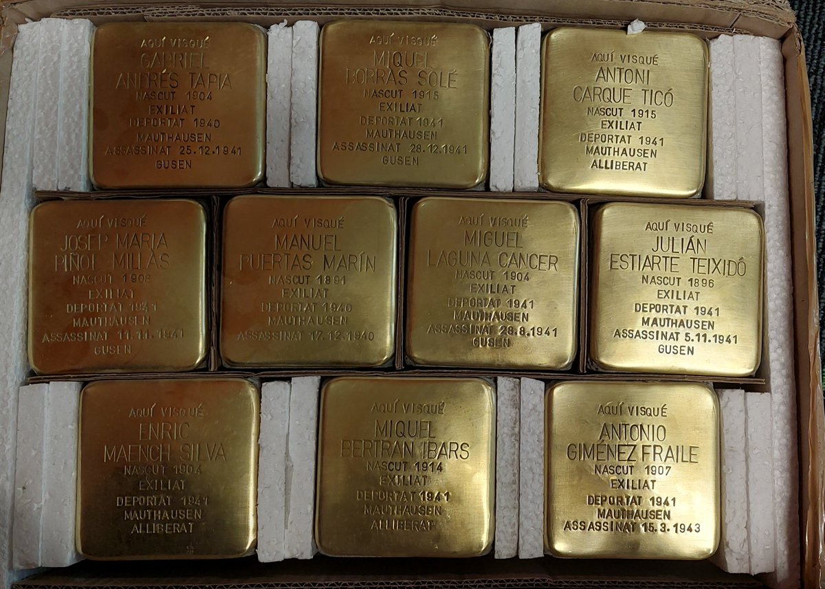 Des de Memòria Democràtica de <a href="/paerialleida/">Ajuntament de Lleida</a> us comuniquem que ben aviat tindrem a #Lleida més llambordes #Stolpersteine. Seran 10 noves peces que seran col·locades durant l'any 2025. En total tindrem 41 llambordes als carrers de la ciutat. Un gran treball de <a href="/catmemoria/">Memorial Democràtic</a>.