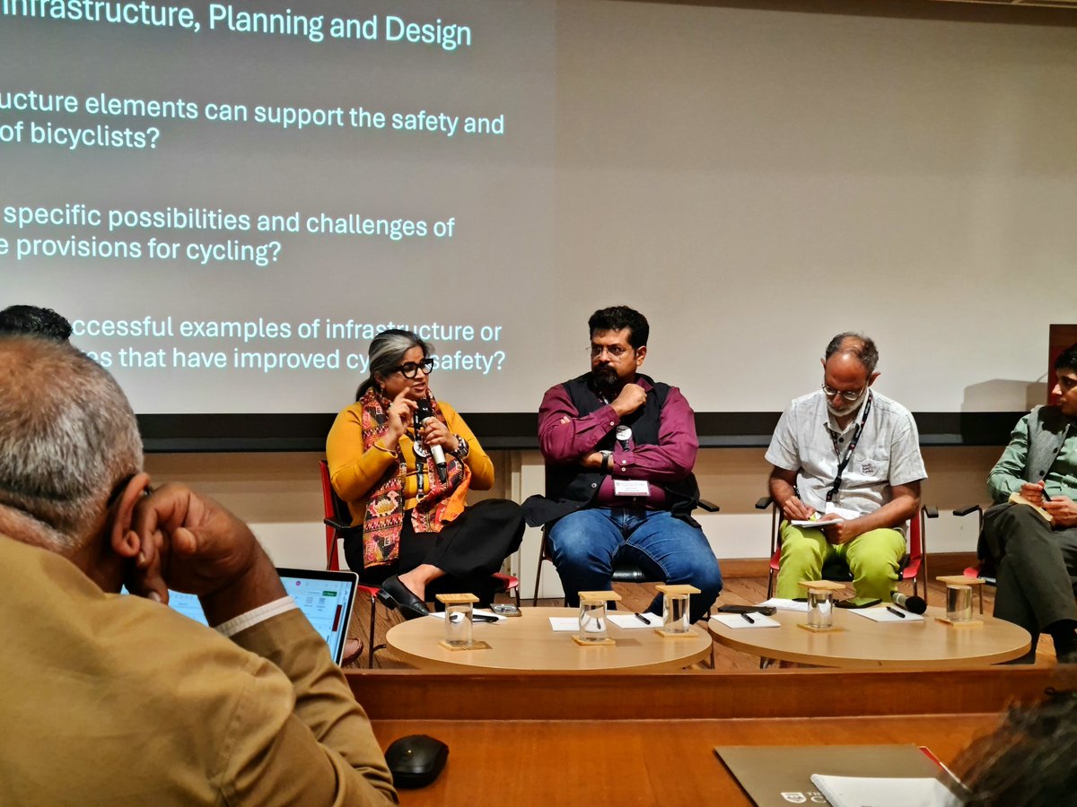 During the session - Infrastructure, Planning and Design - our Founder and Trustee Ms <a href="/SarikaPanda/">Sarika Panda Bhatt ( ସାରିକା ପଣ୍ଡା ) She/Her</a> shared, "when discussing infrastructure planning to accommodate cyclists, we must also prioritize #pedestrians. For all these vulnerable road users (VRUs), the primary concern