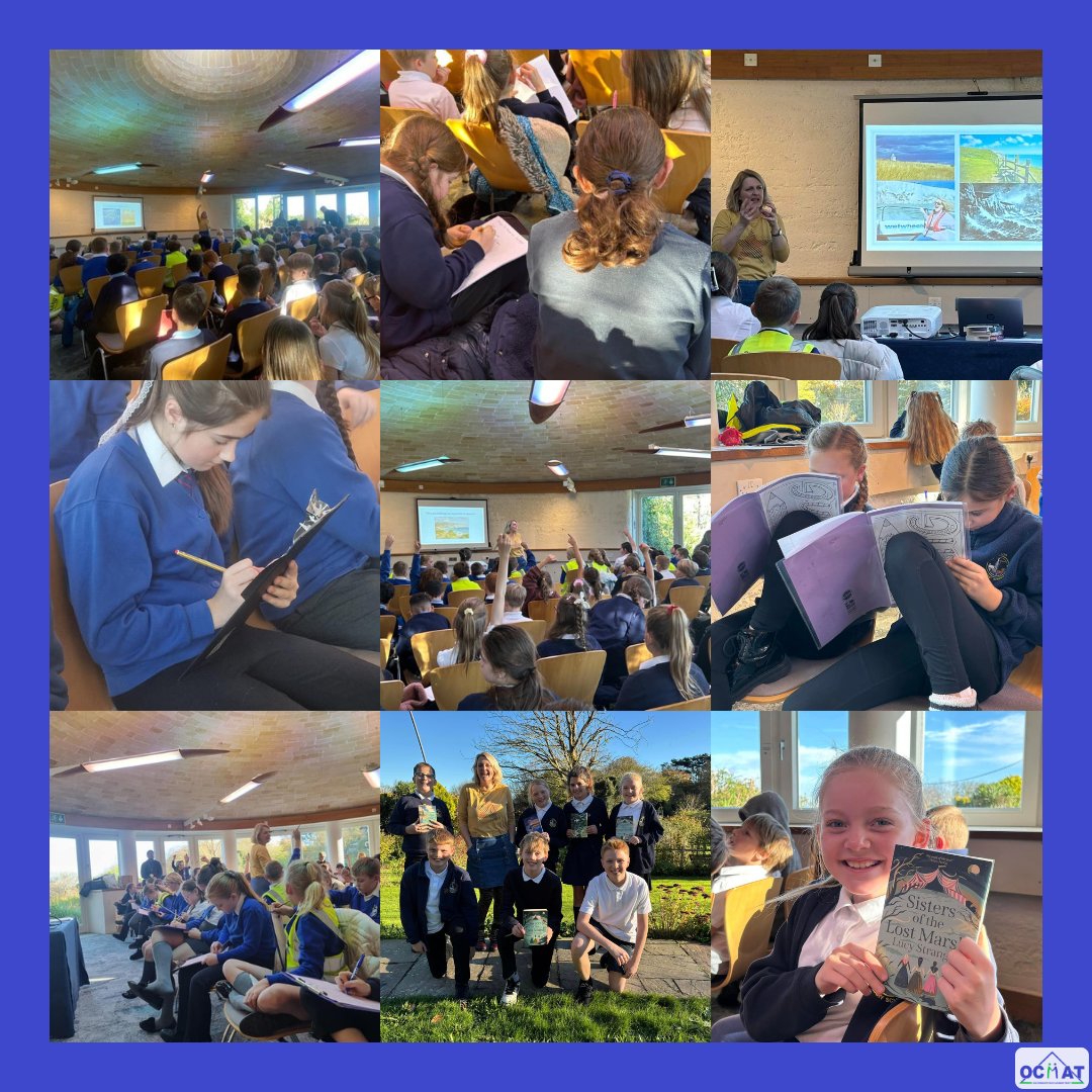 OCMATtrust's tweet photo. 🌟 Year 6 pupils from of 3 our schools had an incredible day at a writing workshop with the amazing author Lucy Strange! ✍️📖 Her stories and advice inspired our young writers to unleash their creativity. What an unforgettable experience! 💡✨ #WritingWorkshop #LucyStrange #OCMAT https://t.co/tM7YiVdkHj