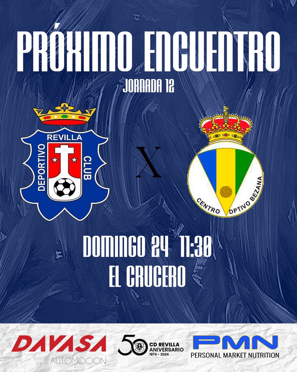 🔜HORARIO JORNADA 12

🗓️ Domingo 24 de Noviembre
🕖 11:30H
🆚 @cdbezana 
🏆 3 RFEF
🏟️ El Crucero

#vamosrevilla❤️💙