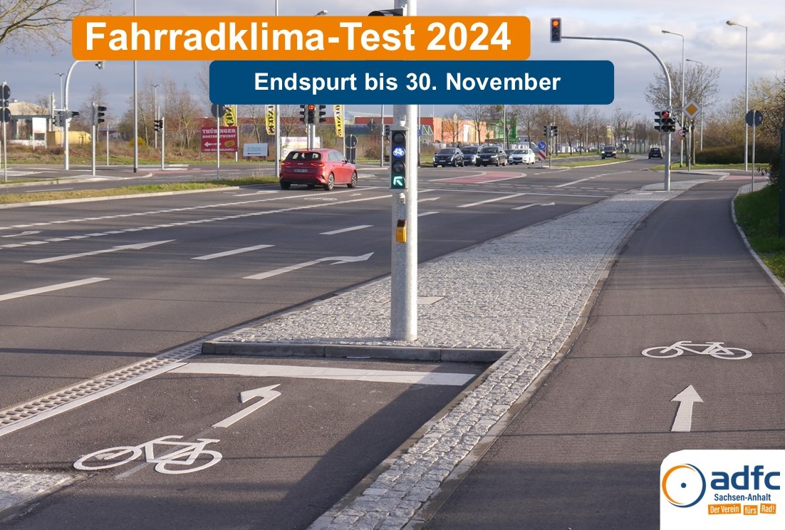 ADFC_LSA's tweet image. Wenn Ihr mal komfortabel und sicher Linksabbiegen wollt? Jetzt mitmachen! Endspurt beim Fahrradklima-Test 2024! fahrradklima-test.adfc.de Helft Euren Kommunen bei der Maßnahmenplanung! adfc-sachsenanhalt.de/2024/10/21/fah…  #Radklima #FKT24 👍