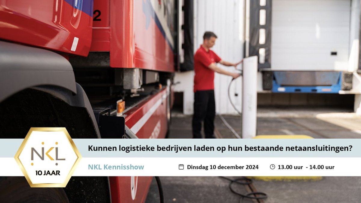 Op dinsdag 10 december om 13.00 uur vindt de online NKL Kennisshow 'Kunnen logistieke bedrijven laden op hun bestaande netaansluitingen?' plaats. Bekijk het programma en meld je aan: nklnederland.nl/nkl-kennisshow…