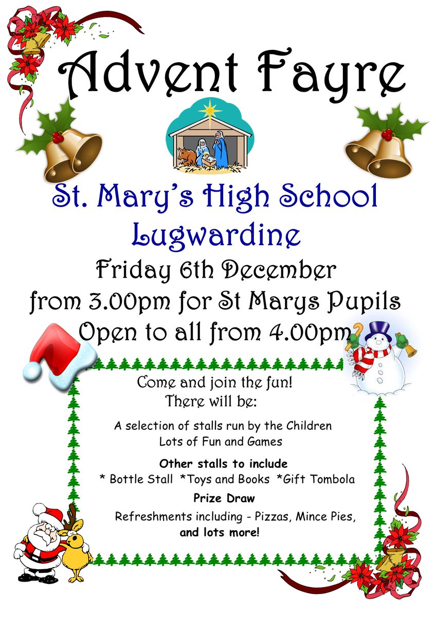 Come and visit our Advent Fayre on 6th December 😁🎄