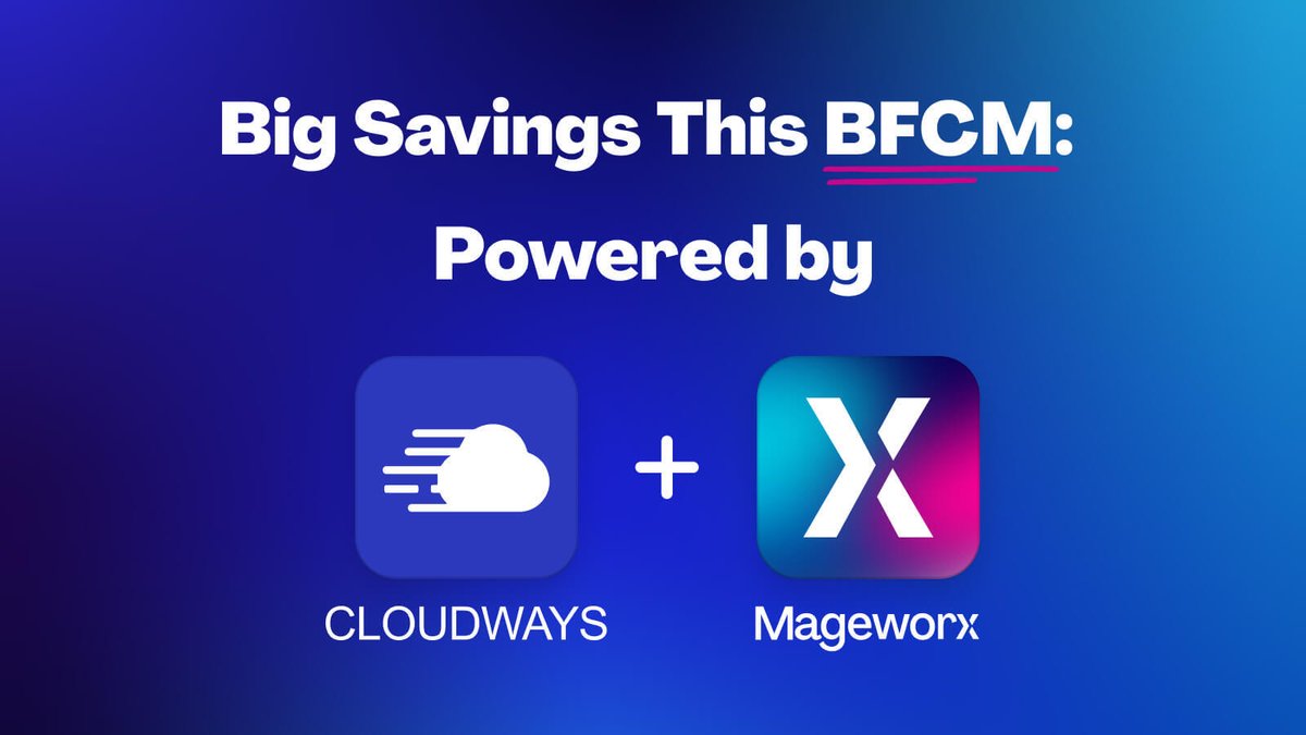 🚀 Power Up Your BFCM 2024! 🚀

🎉 40% OFF Mageworx Magento 2 extensions (50% for Cloudways stores)
🎉 40% OFF <a href="/Cloudways/">Cloudways</a>  for 4 months + 40 FREE migrations!

Don’t miss out - see full details here 👉 t.ly/n9MMb

#BFCM #Magento2 #Cloudways