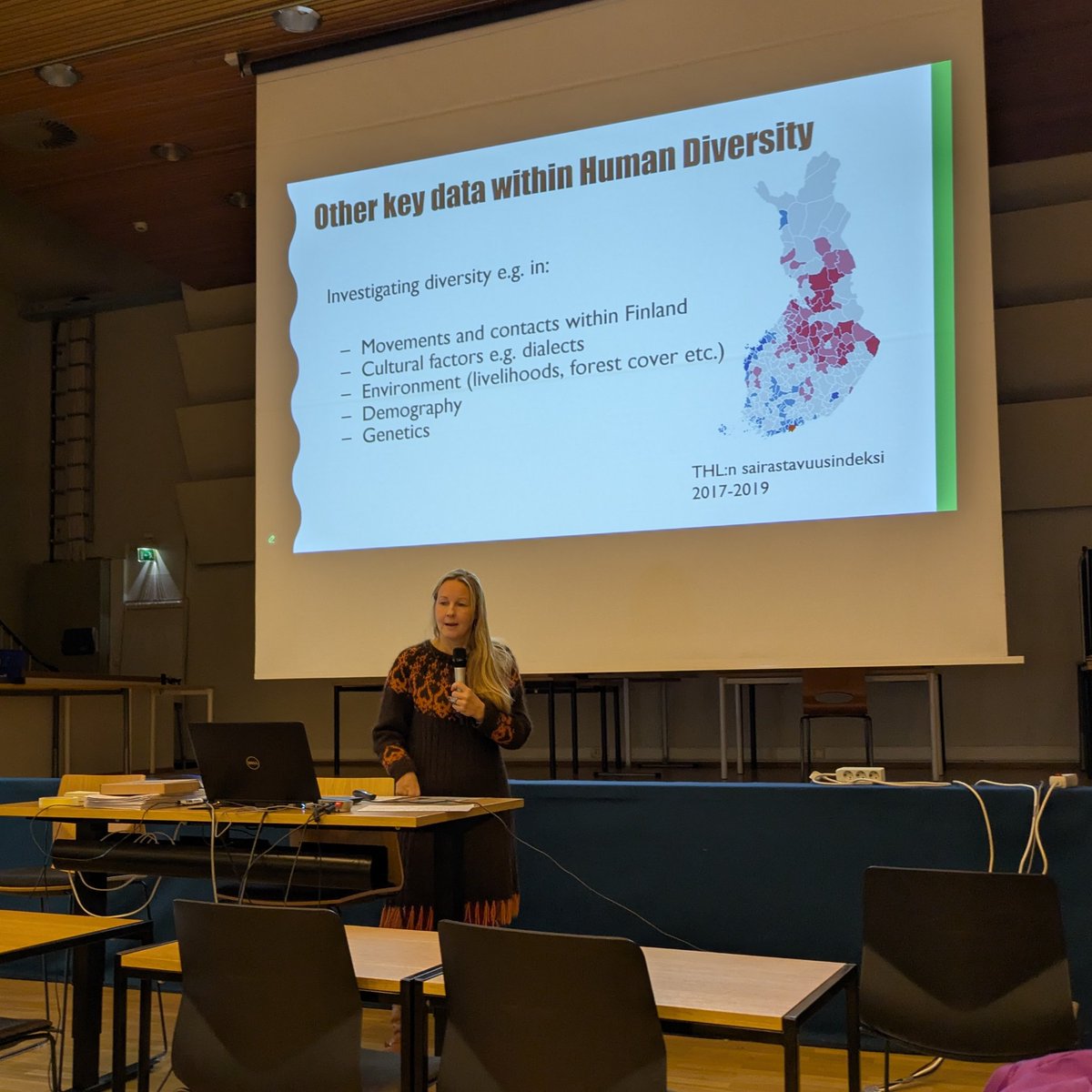 DARIAH-FI | @dariahfi.bsky.social (@dariahfi) on Twitter photo Listening to Virpi Lummaa from <a href="/HuDi_Project/">Human Diversity Consortium</a> on extracting networks, kin relationships, migration, hobbies from 1700 until today from meticulosly kept records all around Finland... Listening to Virpi Lummaa from <a href="/HuDi_Project/">Human Diversity Consortium</a> on extracting networks, kin relationships, migration, hobbies from 1700 until today from meticulosly kept records all around Finland...