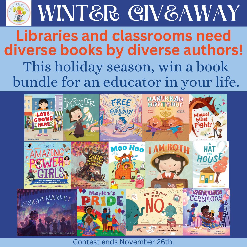 🎁📚 Holiday Giveaway! Give back this season! Tag your favorite #teachers, #librarians, or #educators to enter them to win 14 amazing books! Each educator you tag = 1 entry for them AND for YOU! Spread the joy! Ends 11/26. #KidLit #WritingCommunity #ChildrensBooks #Giveaway