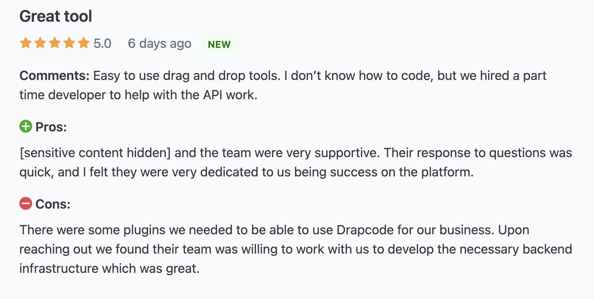 drapcode's tweet image. Another 5 Star (🌟🌟🌟🌟🌟) review about us 😀