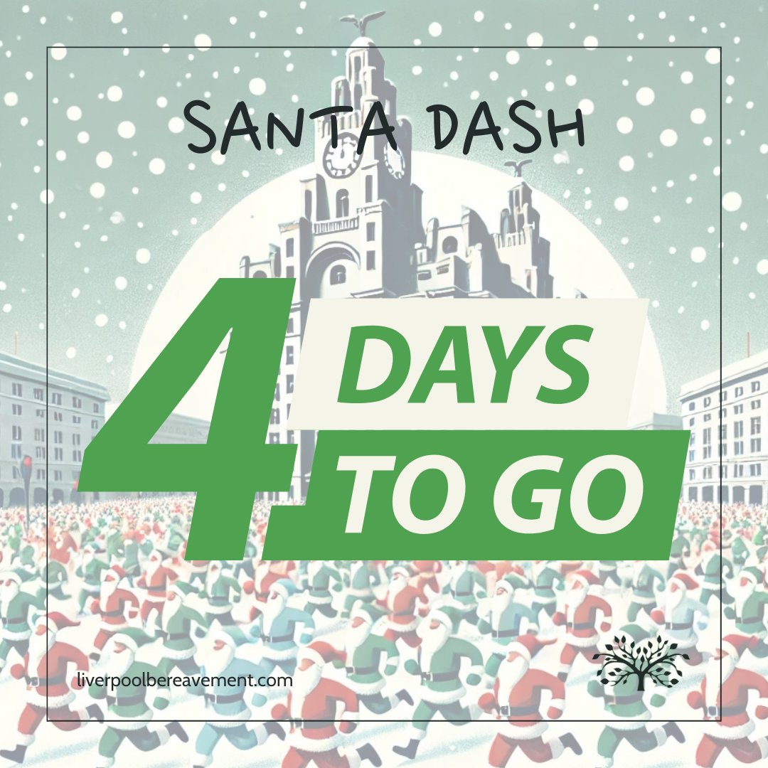 Just 4 days until our LBS team runs the Santa Dash for grief support services! Donate to support free counselling: bit.ly/LBS-SantaDash24 🎅🌟 #SantaDashCountdown