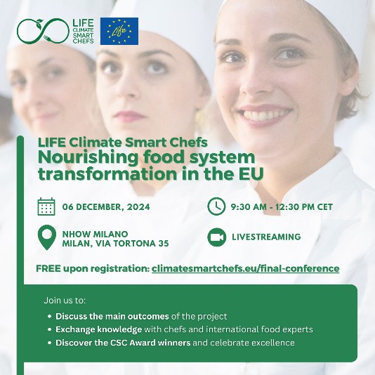 Life Climate Smart Chefs – Conferenza finale. Milano, 6 dicembre 2024

Consulta la notizia sulla pagina LIFE del sito web del <a href="/MASE_IT/">Ministero Ambiente e Sicurezza Energetica</a>  al seguente link mase.gov.it/pagina/notizie…

#LIFEprogramme #LIFEprojects #LIFEproject