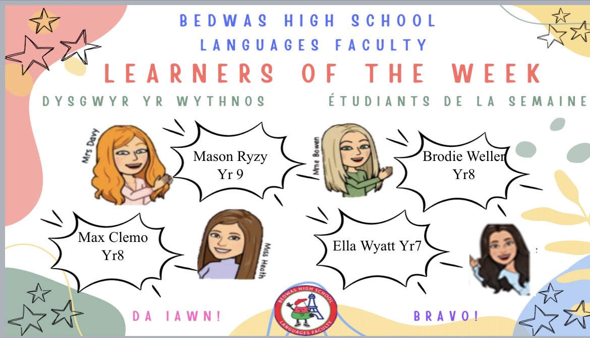 Congratulations to our language learners of the week! Our 4 superstars this week are… <a href="/BedwasLanguages/">Bedwas Languages</a> <a href="/bedwashighsch/">Bedwas High School</a> 👏👏👏🇫🇷🏴󠁧󠁢󠁷󠁬󠁳󠁿