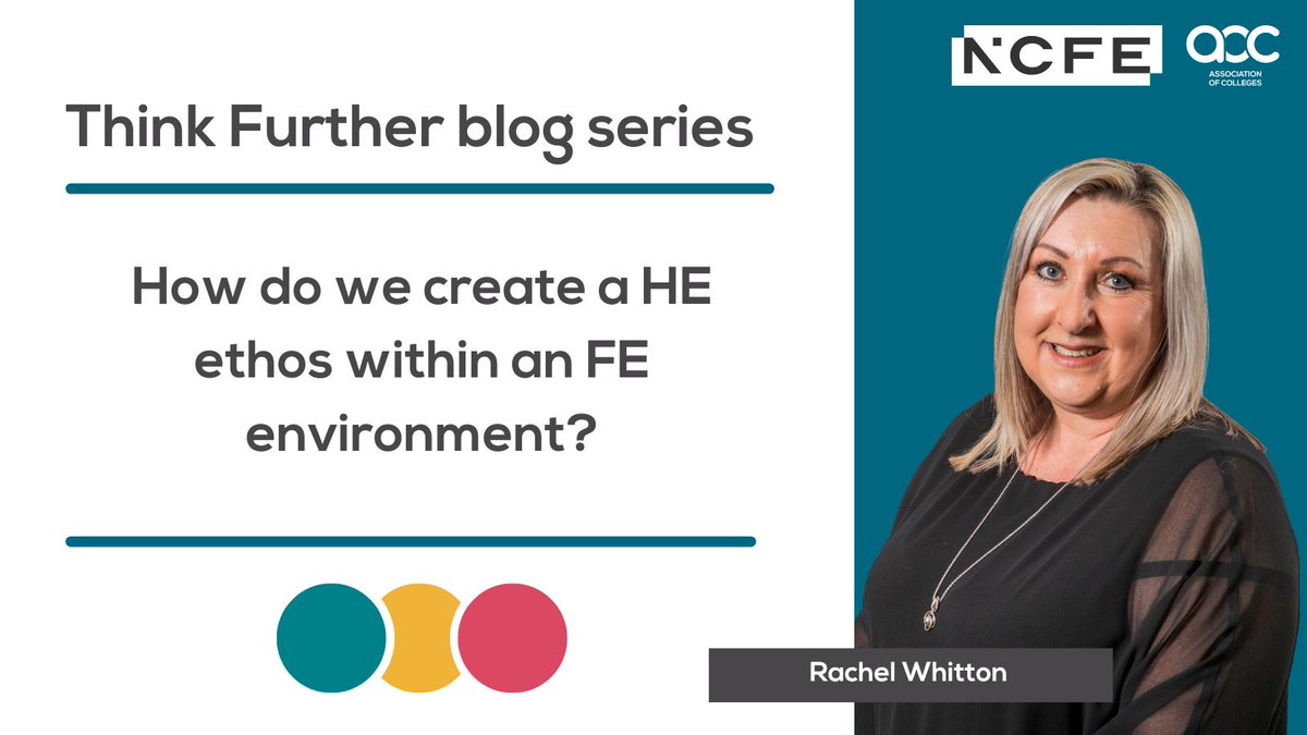 "A key feature of creating a HE ethos within an FE environment must be that of scholarly activity and upskilling staff." - Rachel Whitton, Curriculum Manager at <a href="/wvrcollege/">WVR College</a>
 and Research Further Scholar, for our #ThinkFurther blog series with <a href="/NCFE/">NCFE</a>. aoc.co.uk/news-campaigns…